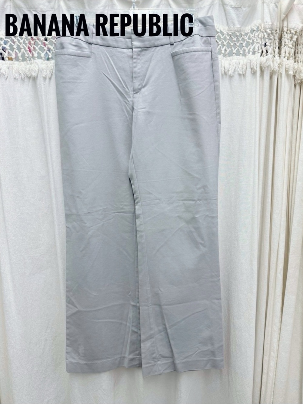 Banana Republic Jackson Fit Stretch Trouser Pants Gray Size 12